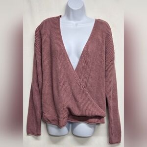 8 Red Butterflies By Anthropologie Sweater Criss Cross Drop Long Sleeves L